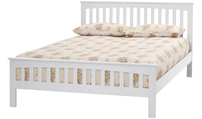 Small Double Bedstead in Opal White