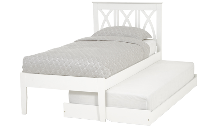 Single Guest Bed in Opal White