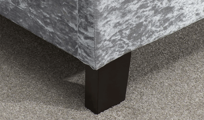 Kingsize Fabric Bedstead In Steel Crushed Velvet