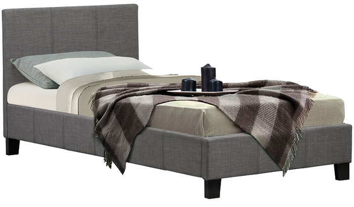 Single Fabric Bedstead In Grey