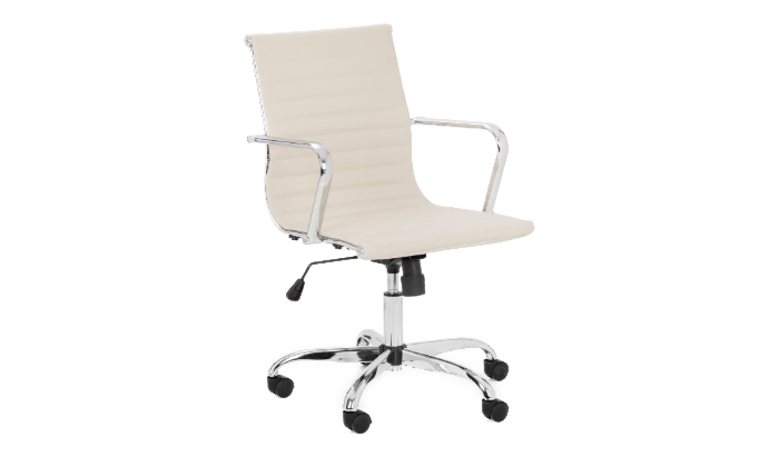 Ivory & Chrome Office Chair