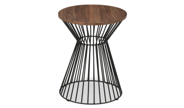 Round Wire Lamp Table - Walnut