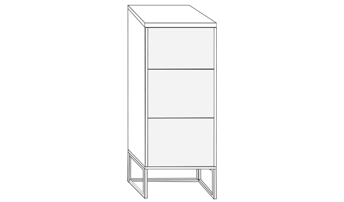 3 Drawer Tall Bedside on legs