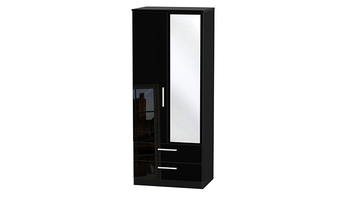 2ft6in 2 DRAWER MIRROR ROBE