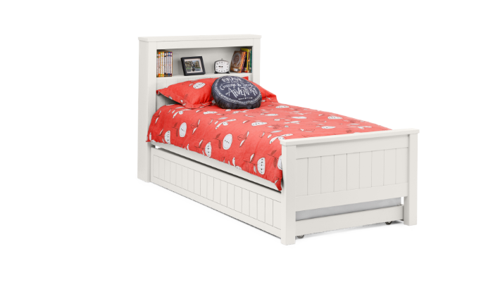 Bookcase Bed 90Cm - Surf White