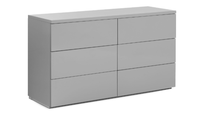 6 Draw Wide Chest - Grey Gloss