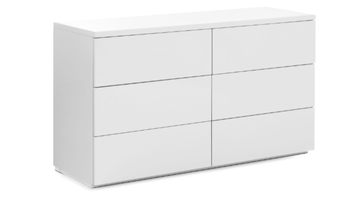 6 Draw Wide Chest - White Gloss