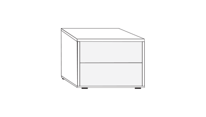 2 Drawer Tall and Wide Bedside