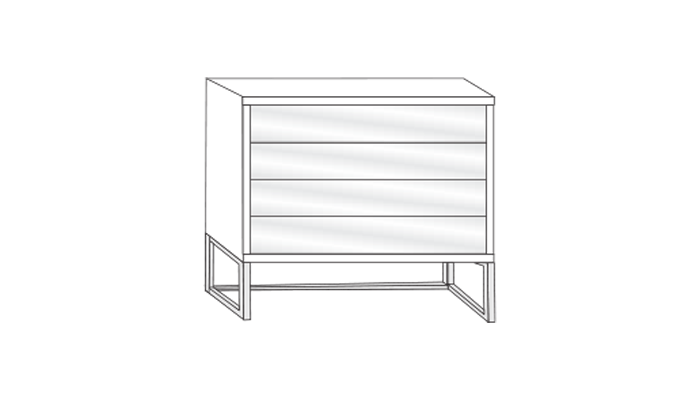 4 Drawer Wide Chest on Legs