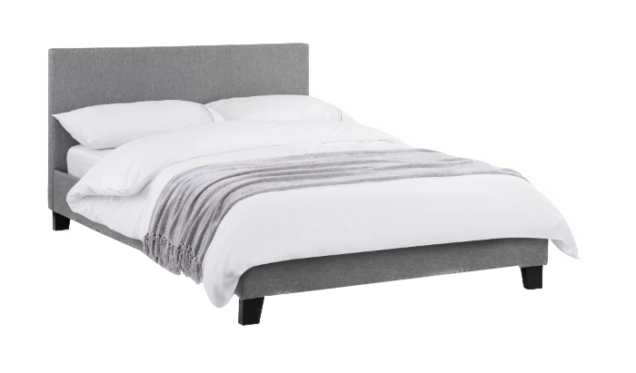 Rialto Light Grey Linen Bed 135Cm
