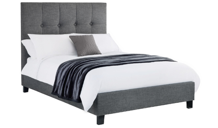 High Headboard Bed 135Cm - Slate Linen