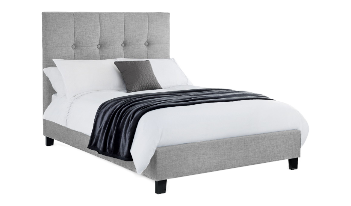High Headboard Bed 150Cm - Light Grey